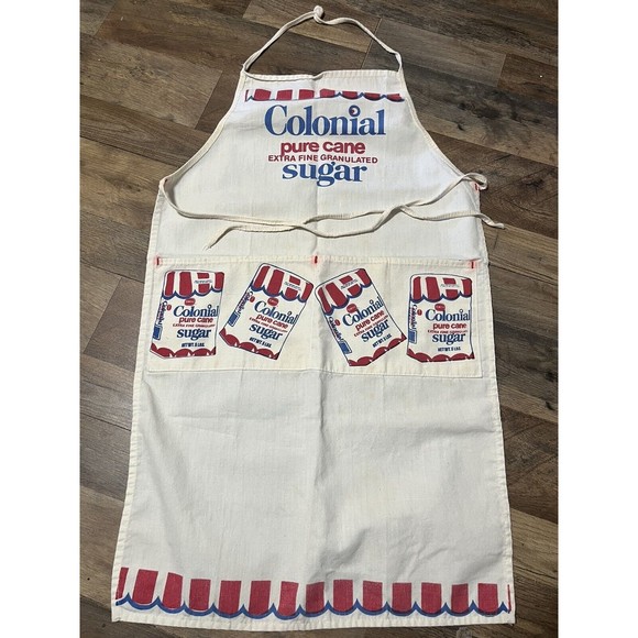 Vintage Advertising Apron Bordens Colonial Pure Cane Sugar RARE Bake Cook Cakes